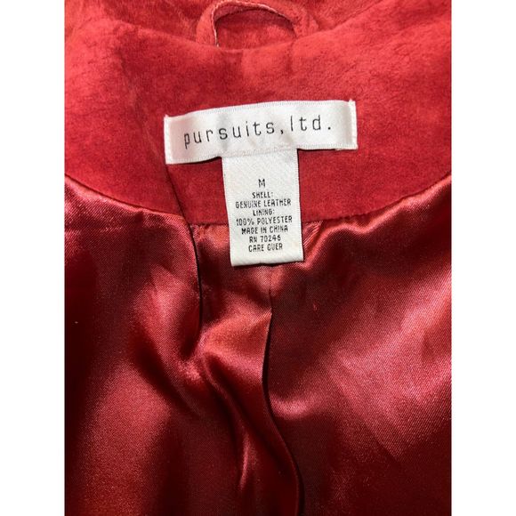 Pursuits Ltd. Womens Red Suede Leather Blazer - Size M - Picture 4 of 4